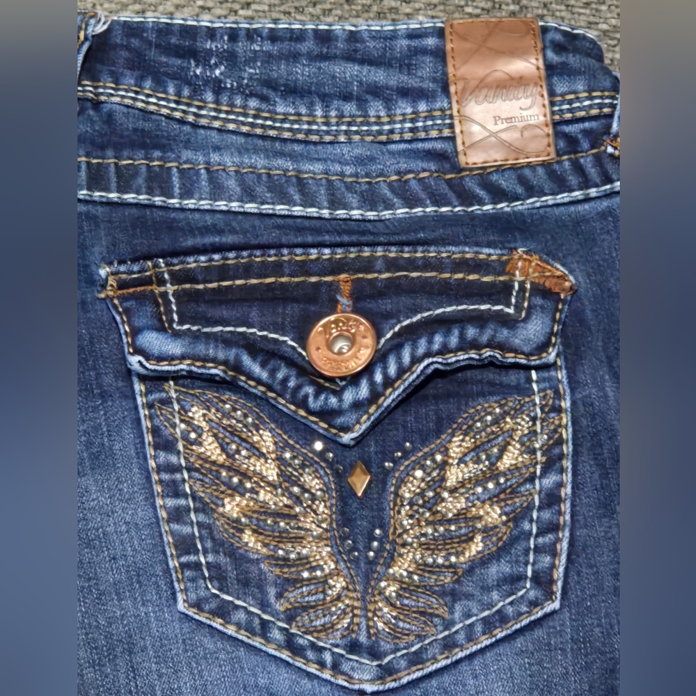 Vanity Blue Gold Embroidered Jeans
